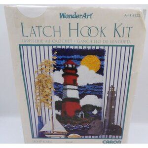 Latch Hook Rug Kit Wonder Art #4122 Light House with Replacement Canvas